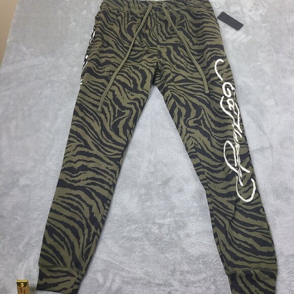Ed Hardy Zebra Print Dragon Logo Jogger Sweat Pant Men’s Size‎ Medium NWT - Picture 1 of 9